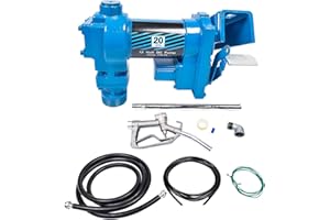 12 Volt 20 GPM Fuel Transfer Pump with Nozzle Kit for Transfer of Gasoline, Diesel, Kerosene, Ethanol & Methanol Blends & Bio