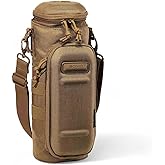 GOVO U1 Water Bottle Pouch with Zippered Hardshell Cap, Fits Up to 40oz Bottle, Molle System, Heavy Duty, Made With 100% Nylon