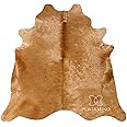 ecowhides Natural Beige Cowhide Rug Cow Hide Skin Leather Area Rugs Size Large Approximately 6 to 7 feet Long by 6 to 7 feet Wide