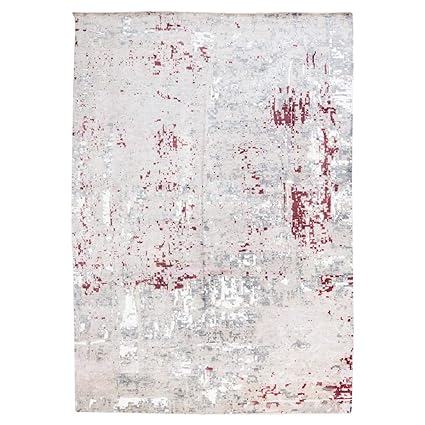 Desconocido Zigler Tapis Abstrait Rouge Gris Et Blanc 4