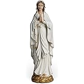 BC Catholic Our Lady of Lourdes Statue, 6" H Blessed Virgin Mary Mother Figure, Inspirational Home décor, Religious Gift,Handpainted Renaissance Sculpture Purity & Grace Collection from Buildclassic