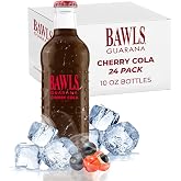BAWLS Guarana Cherry Cola, BAWLS Guarana Drink, Guarana Soda, Guarana Fueled Soda for Energy, High Energy Caffeinated Drink, 10oz 24 Pack Glass Bottles