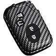 Key Fob Cover Case Fit for 2005-2018 Lexus ES350 GS300 GS350 GS430 GS450h ISC IS250 IS350 LS460 LS600h Keyless Entry Remote Case Holder ABS Carbon Fiber Pattern (Black)