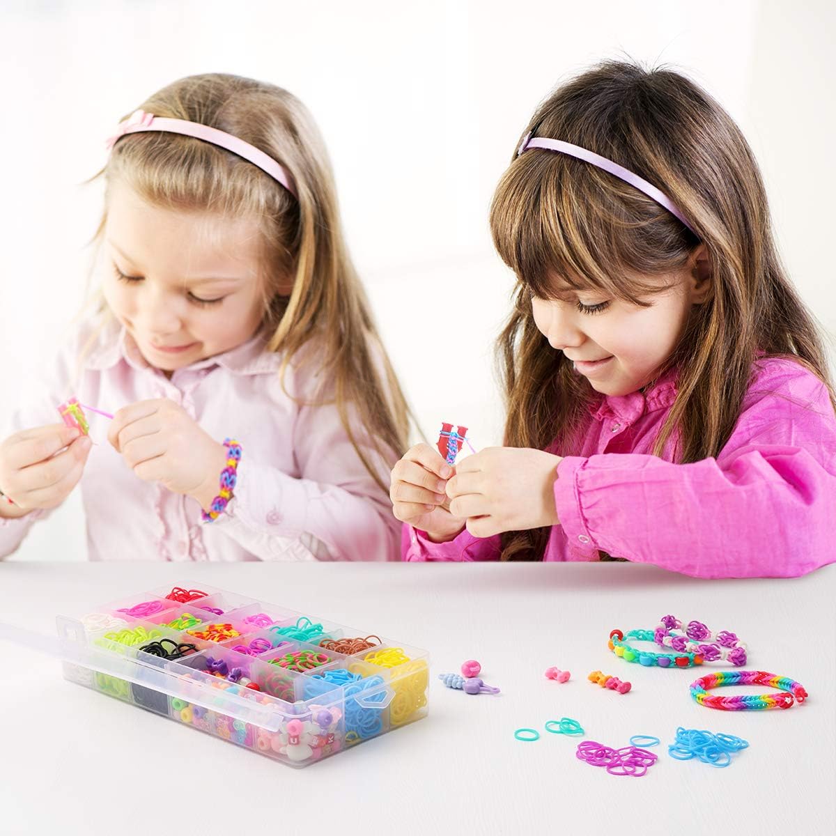 Mocoosy Loom Rubber Bands for Kids Bracelet Making Kit, Over 2200 Colored Loom Bands Refill Set, DIY Rainbow Rubber Bands Crafts for Girls Boys Great Gifts…: Furniture & Decor