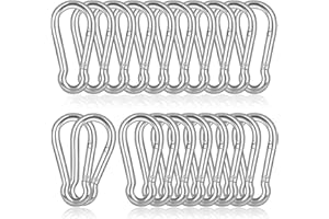 Spring Snap Hook Carabiners, Small Carabiner Clip, Heavy Duty Galvanized Steel Spring Clip, Quick Link Key Chain for Swing Ha