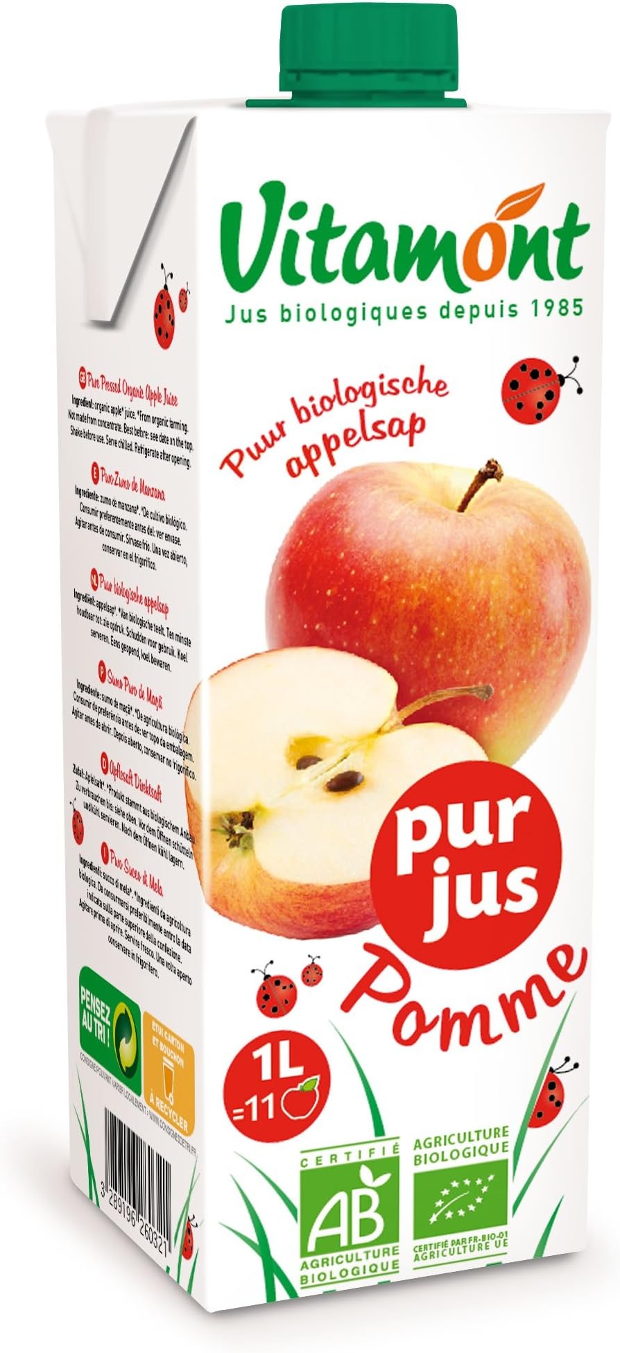 Vitamon Organic apple juice 1L