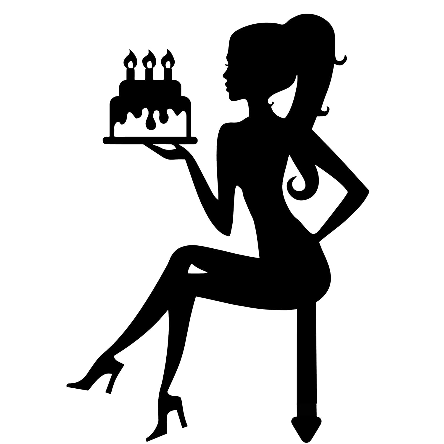 Buy Ubuntu ® Sitting Girl Birthday Cake Topper/MDF {Wood} / Fine