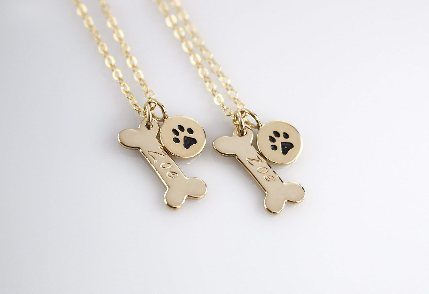 gold dog bone necklace