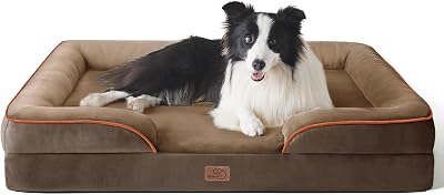 Bedsure Large Dog Bed Sofa Orthopedic with Washable Flannel Cover 89x63x16cm