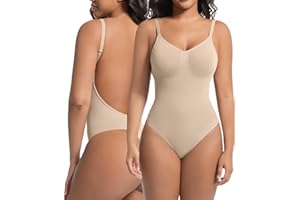 Backless Thong Shapewear for Women with Tummy Control, Seamless Sculpting Bodysuit for Workouts and Daily Wear