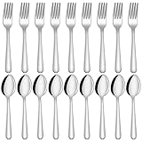 24-piece Forks and Spoons Silverware Set, Unokit