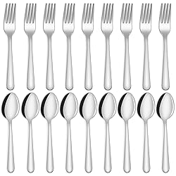 24-piece Forks and Spoons Silverware Set, Unokit