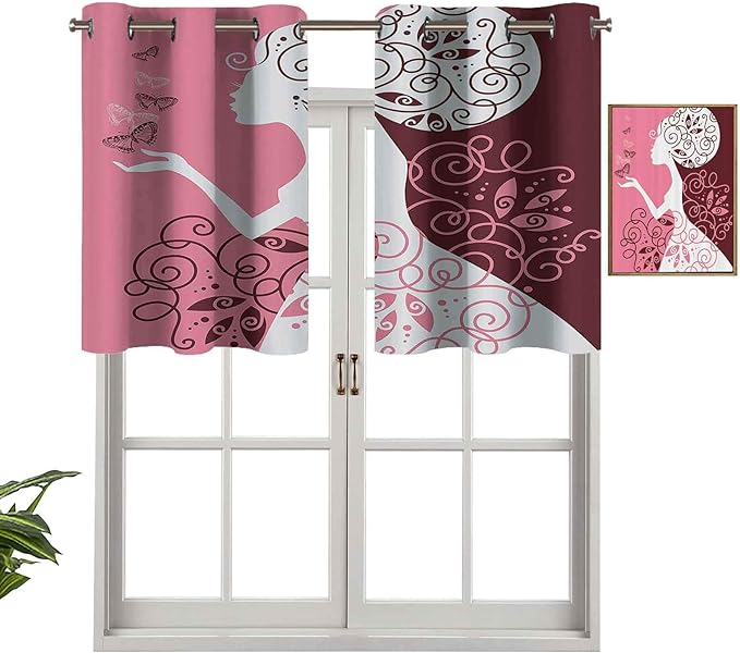 Hiiiman Cortina opaca con ojales en la parte superior, tratamiento