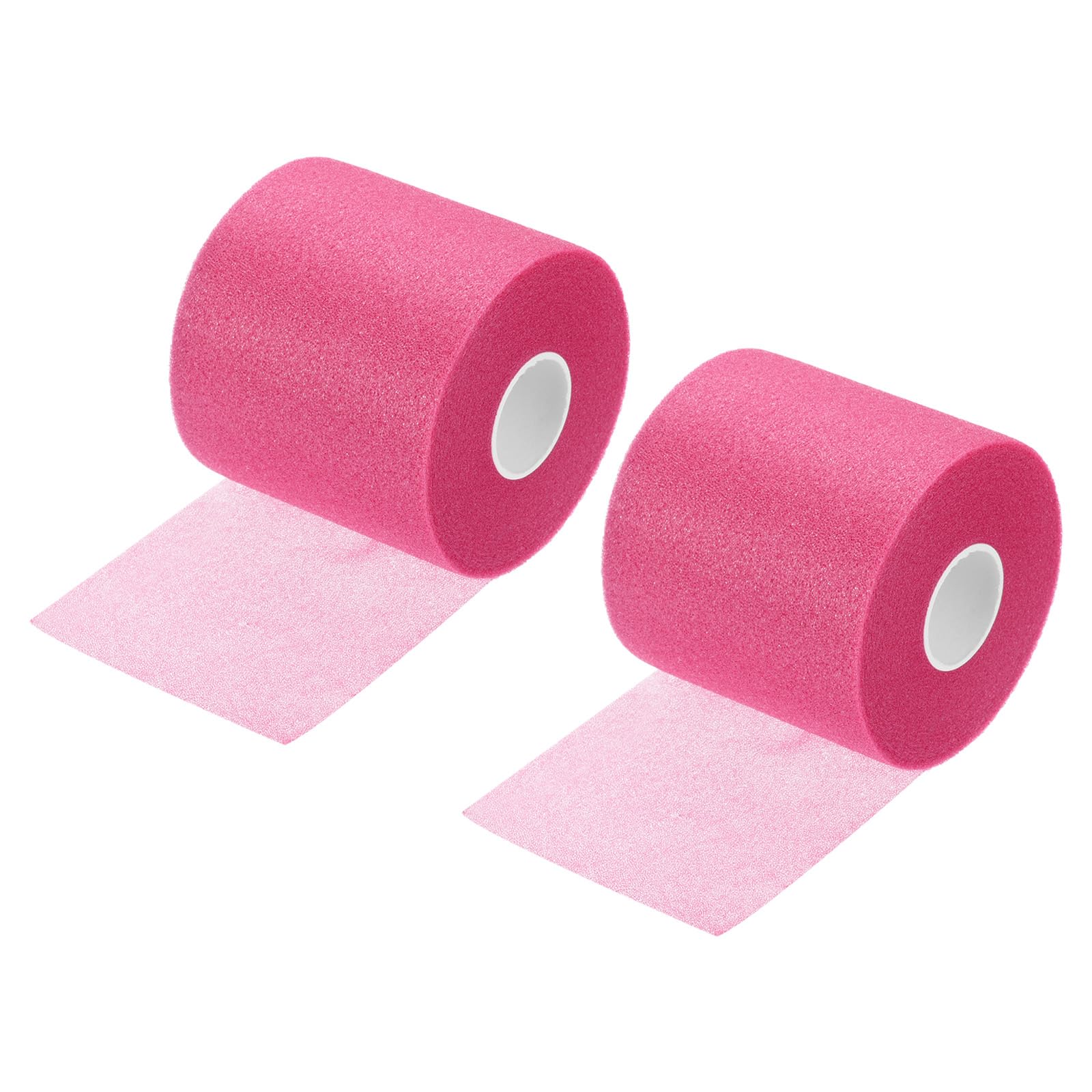 PATIKIL 30 Yard x 2.8 Inch Badminton Grip Cushion Wrap, 2 Pack PU Tennis Racket Grip Tape Backing Film Handle Anti Skid Cushion Accessories, Rose Red