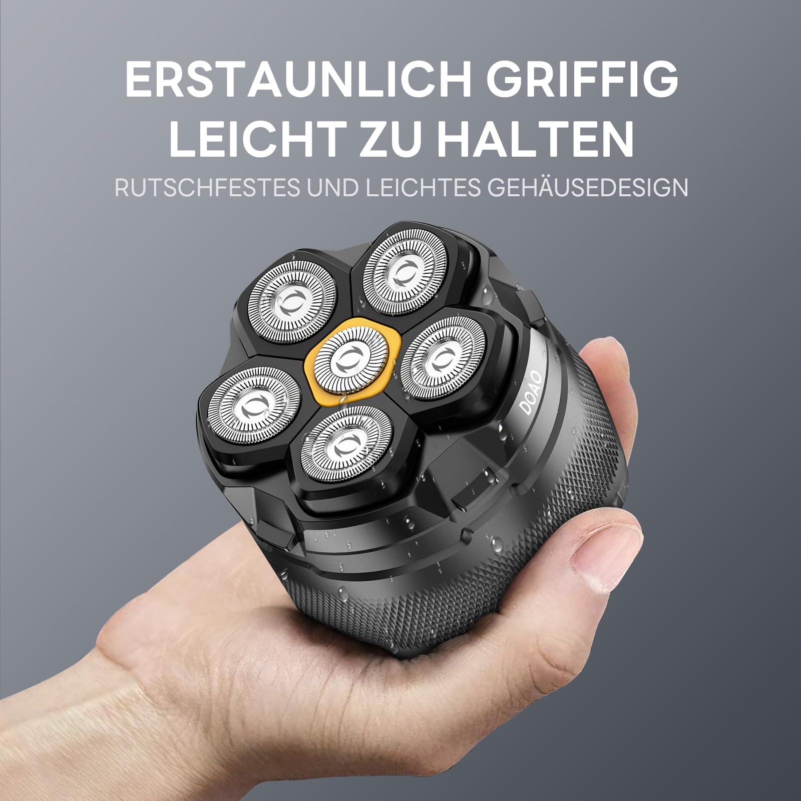Glatzen Rasierer Herren, 180 Min Akku & flexibler 360grad-Scherkopf, Magnetische Leicht zu Reinigen, Beruhigt nach der Rasur, ohne Schnittgefahr und Hautirritationen, Shaver auch für Bart 8