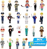 SpriteGru Magnetic Dress Up Doll Set 56 PCS 21 Occupations Preschool Learning view 3