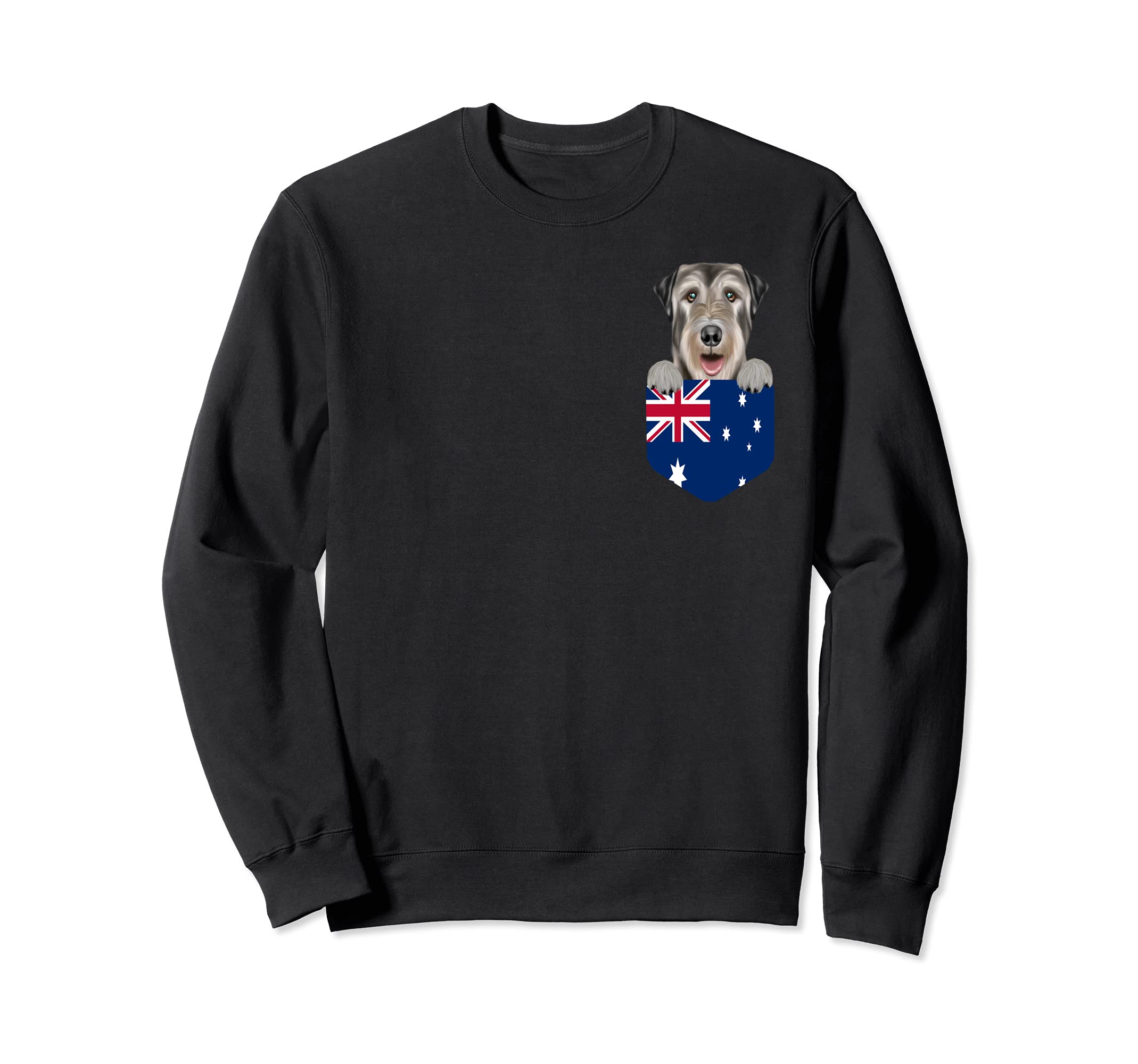 Australia Flag Irish Wolfhound Dog In Pocket Sweatshirt