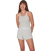 Hanes Women's Originals Comfywear Rib Crop Tank and Sleep Shorts, 2-Piece Set