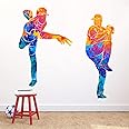 WOYINIS Colorful Baseball Player Wall Decals Sport Theme Baseball Wall Stickers Peel & Stick Colors Splash Wall Art Decor for Boys Teens Room Kids Bedroom Playroom Wall Decoration