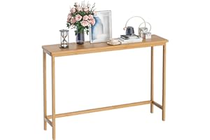 VASMIA Console Table, Entryway Table, Narrow Sofa Table, 39" Bamboo Hallway Table for Entryway, Living Room, Bedroom, Foyer, Natural