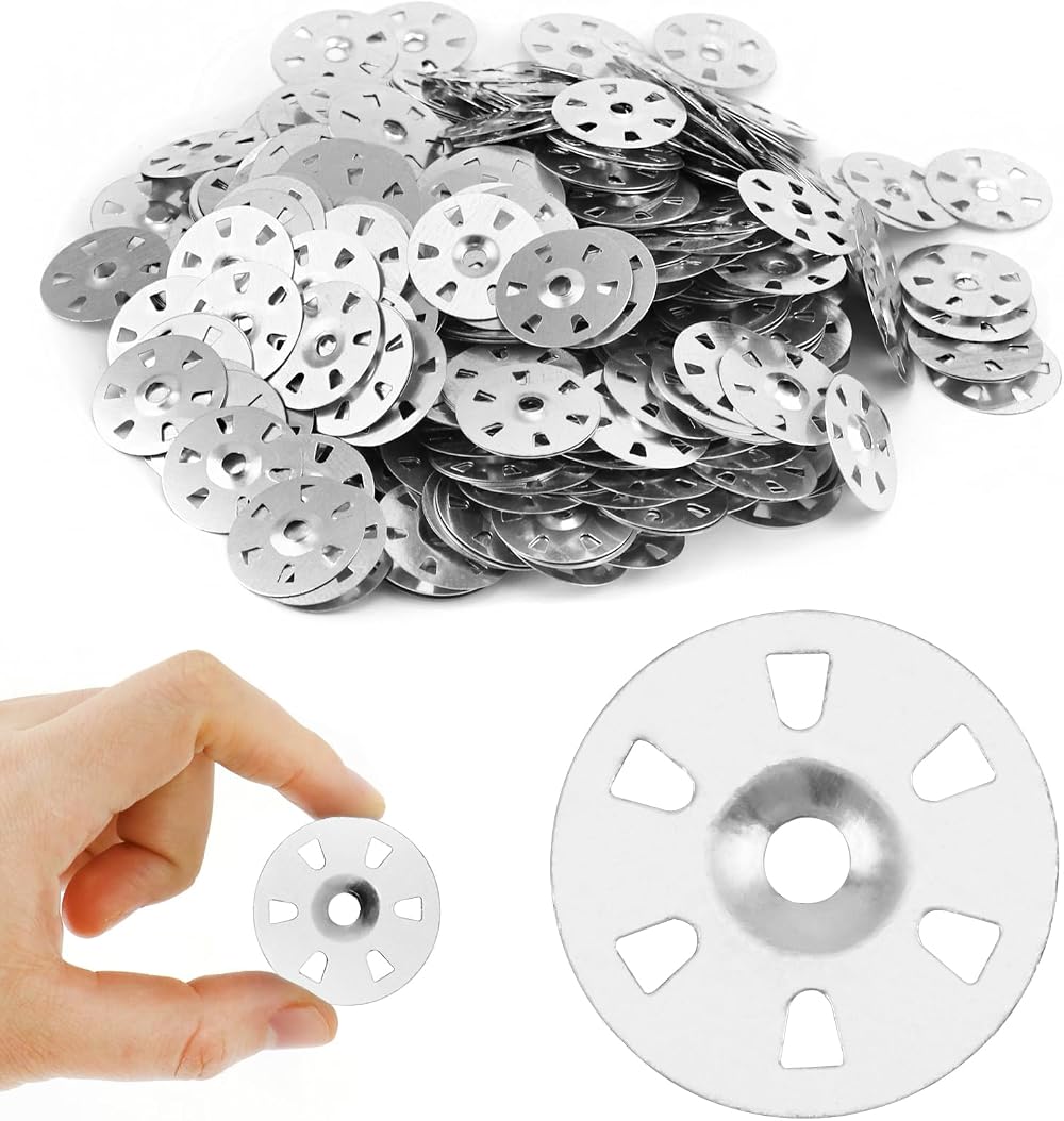 QWORK 500 pcs 35mm Galvanized Washer with Six Holes for Panels