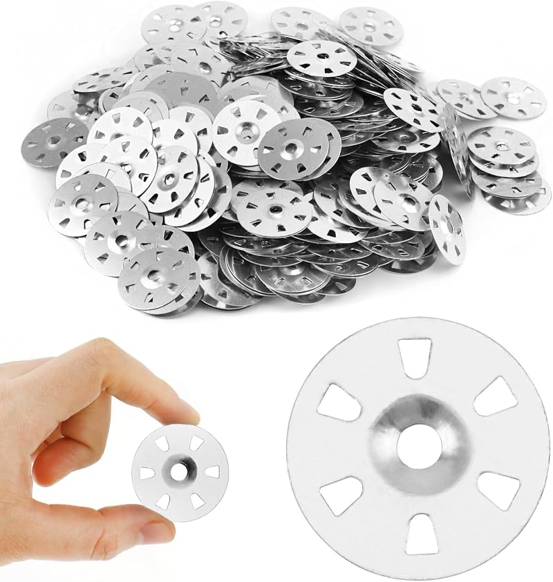 QWORK 500 pcs 35mm Galvanized Washer with Six Holes for Panels