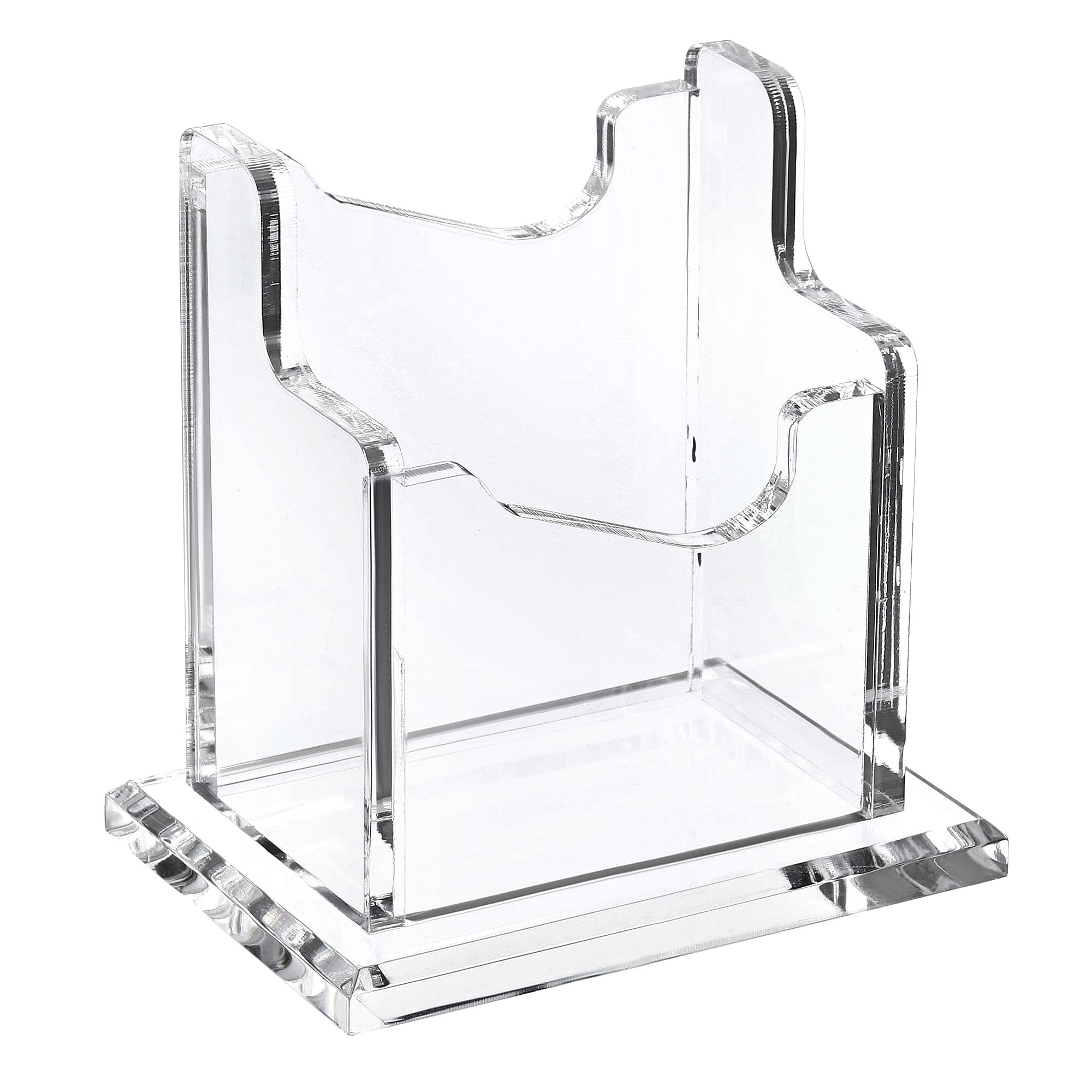 PATIKIL Business Card Holder, Acrylic Vertical 1 Slot Desktop Name Cards Display Stand for Office Desk, Clear