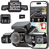 HUPEJOS 4 Channel Dash Cam Front and Rear, 5GHz WiFi GPS Dash Camera for Cars, 360° View Car Camera 4K 2160P/UHD, Free 64GB C