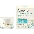 Aveeno Calm + Restore Oat Gel Facial Moisturizer for Sensitive Skin, Fast-Absorbing, Soothing Lightweight Gel Cream Face Moisturizer with Prebiotic Oat & Feverfew, Fragrance-Free, 0.5 oz