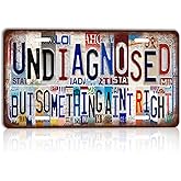 CHCdecor Vintage Undiagnosed But Something Ain't Right Wall Decor License Plate Metal Sign Tin Signs,12x6 Inch Aluminum