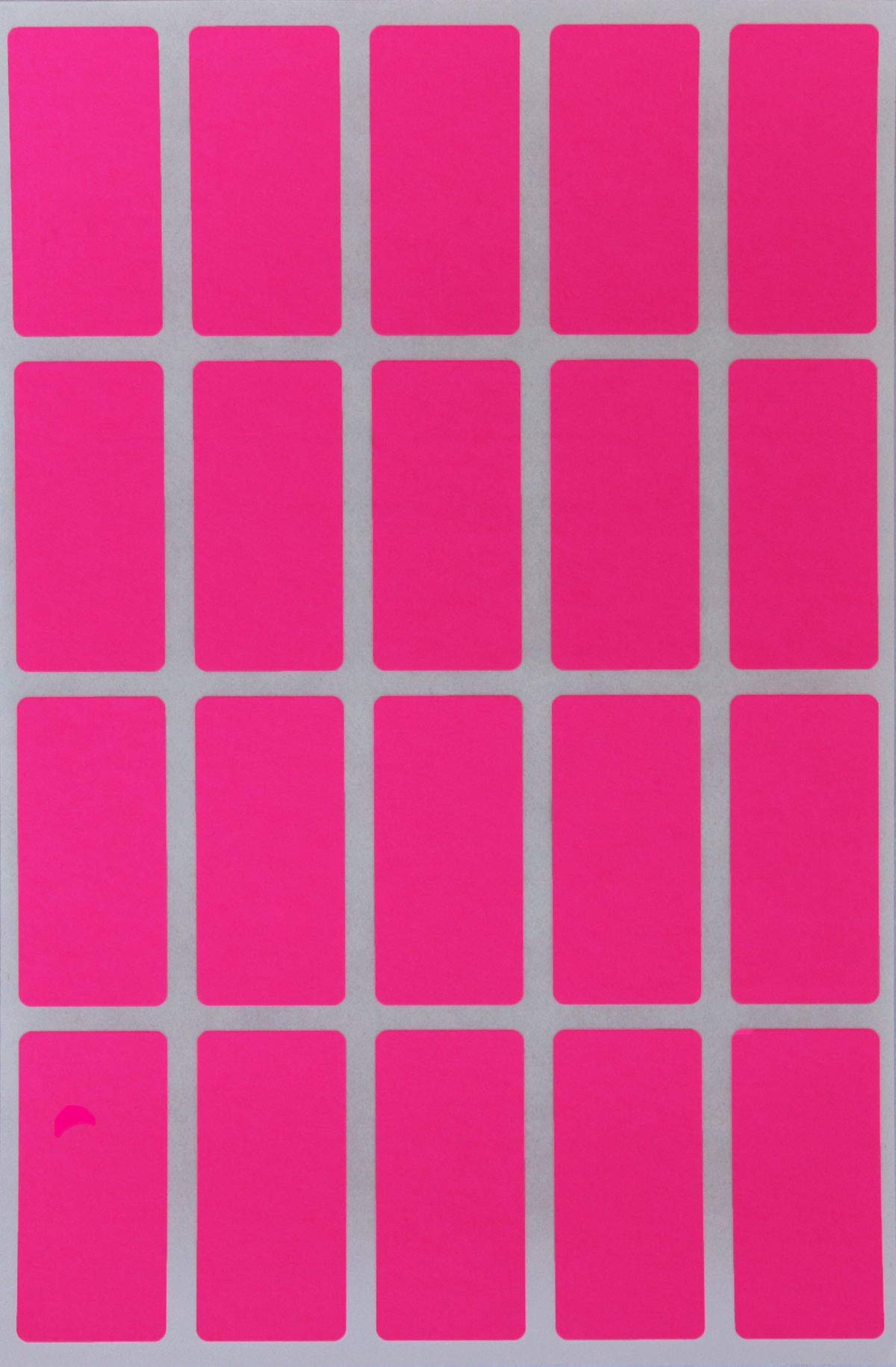 Royal Green Neon Pink Rectangular Multicolored Stickers (40mm x 19mm) 4cm x 2 cm - 1000 Pack