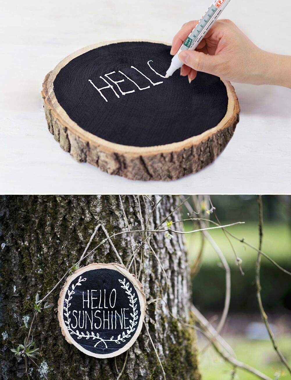 Paint Pens for Rock Painting-Stone, Ceramic, Metal, Glass, Wood, Fabric, Set of 6 Medium Tip Acrylic Paint Markers High Volume Ink Water and Fade Resistant for DIY Craft Projects Quick Drying(White)