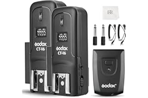 Godox CT-16 Wireless Flash Trigger with Receiver Kit,433MHz 3 in 1 Flash Transmitter and Receiver Compatible for Canon Nikon Pentax Olympus DSLR Camera Flash Speedlight Trigger,Studio Flash Lighting