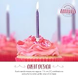 Anniversary House Purple Glitter Birthday Candles Set of 12 with Holders 7.5cm view 6