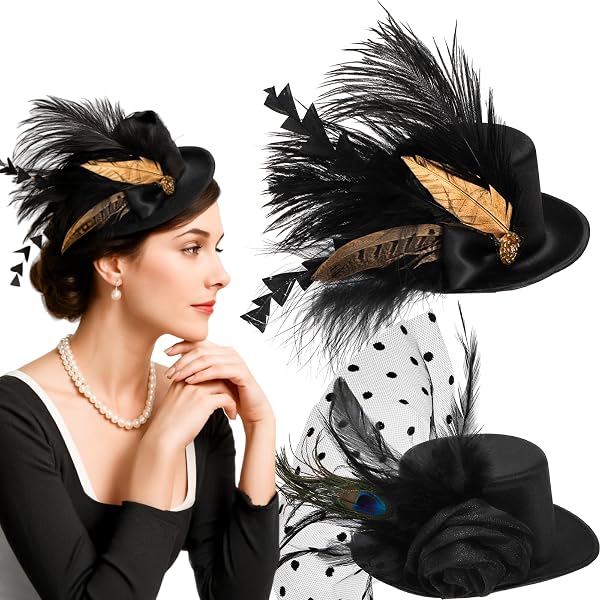 Amazon.com: Smiffys Deluxe Ladies Victorian Top Hat Black  display picture 2
