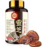Yasumako Japanese Reishi Mushroom Supplement 800mg with Reishi Mushroom Extract 500mg & Shell-Broken Spores 200mg,Organic Mushroom Capsules for Immune System - Real Fruiting Body (Pack of 1)