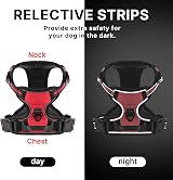 Belababy Dog Harness Small Medium Large No Pull Reflective Front Clip Red M view 6