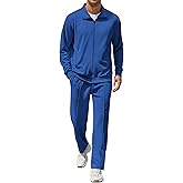 COOFANDY Men's Casual Sweatsuit 2 Piece Athletic Full Zip Tracksuit Jacquard Jogging Set Fashion Jackets And Pants Outfit