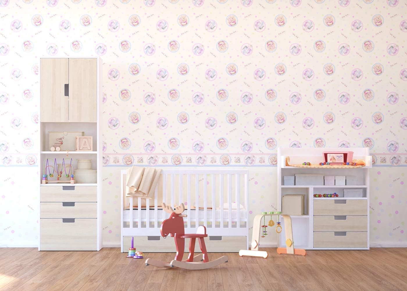 Winnie The Pooh and his Friends, self-Adhesive Border in The Room for a boy Girls, Children's Room, 5 m x 14 cm, WBD 8066 - Image 3