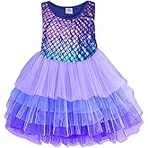 VIKITA Toddler Girls Dresses Summer Sleeveless Polyester Tutu Dresses for Girls 3-12 Years