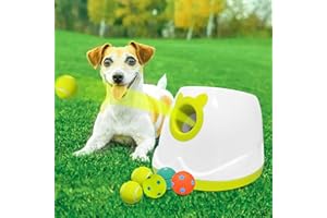 YEEGO DIRECT Dog Ball Thrower Launcher for Small and Meidum Dogs,Automatic Ball Launcher for Dogs, Interactive Dog Toys Indoor/Outdoor Pet Ball Launcher Machine with 6 Mini Balls