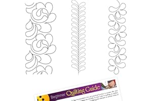 TRENDZEEN Quilting Stencils for Machine and Hand Quilting - Set of 3 Plastic Quilt Templates for Borders, Patterns - Feather Border, Sashing, Splish Splash Design Stencil Set with Quilter's Guide