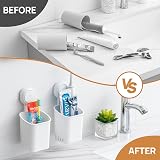 LEVERLOC Toothbrush Holder 2 Pack, Wall Mounted, 3 KG Max Hold, White view 8
