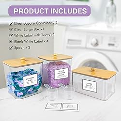 2+1 Pack Laundry Pods Container,Clear Laundry
