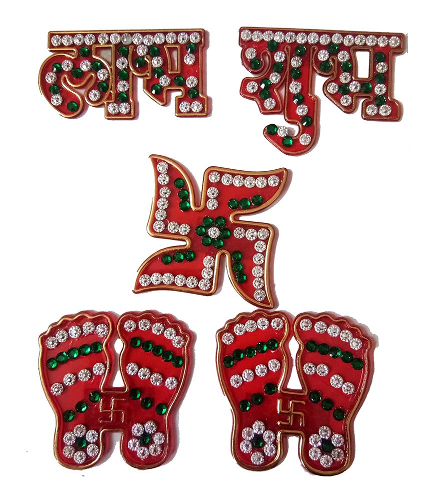 Buy Avanti Creation Multicolor Acrylic Shubh Labh Laxmi Feet