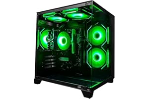 ALCPOK PC Gaming Desktop AMD Ryzen 7 5700G RAM 16G 3200MHz DDR4 1TB M.2 Prebuilt Computer Tower 550W Bronze Power Supply ARGB Air Colling Computer for Office Game