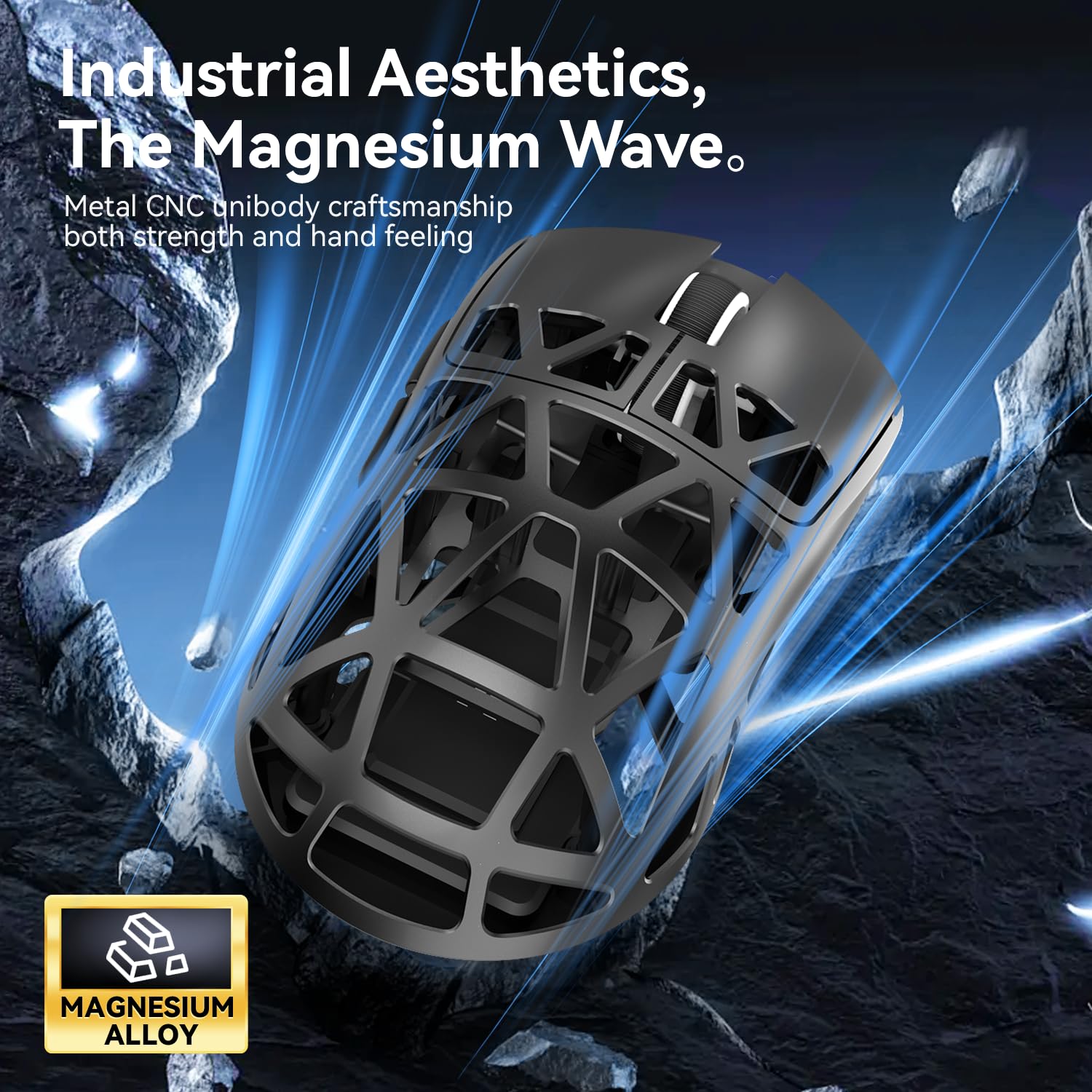 ZIYOU LANG Attack Shark R2 Wireless Gaming Mouse, Superlight Magnesium Alloy, PAW3950 42000 DPI Optical Sensor, 8000Hz Polling Rate, 2.4G/BT/Wired Programmable Mice for Win Mac Gamer (Black)