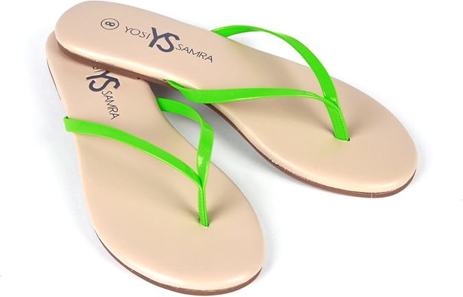 Amazon.com | NUDE/NEON GREEN FLIP FLOP (Size 9) | Shoes