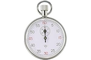 Stop Watch 60s Analog Stopwatch Stainless Steel Portable Mechanical Stopwatch for Sports Referee Running Cycling Count No Pau