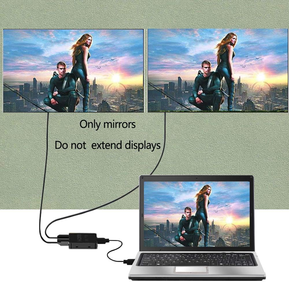 HDMI Splitter 1 in 2 Out 4K, Anbear HDMI Expand for Dual Monitors 1x2 HDMI Expand 1 to 2 Amplifier for Full HD 1080P 3D with High Speed HDMI Cable: Electronics